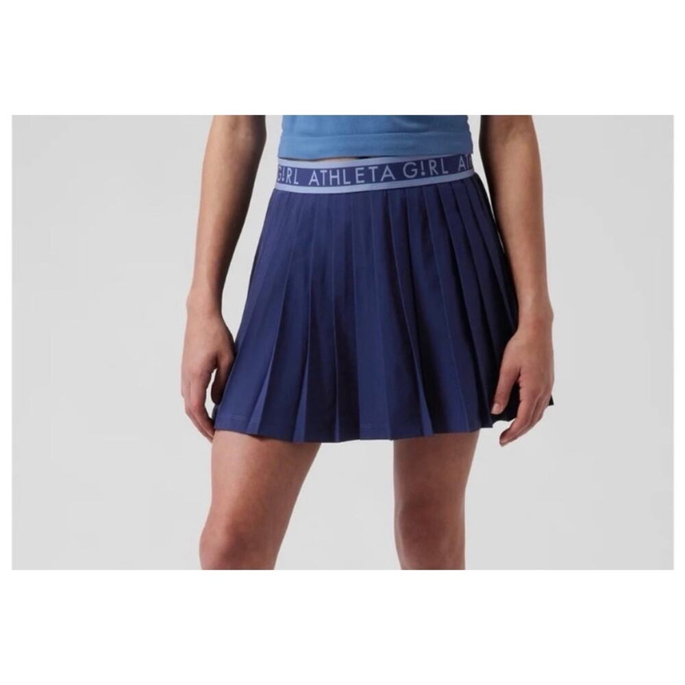 Athleta Girl Pleat Perfection Navy Blue Skort Size Medium 8-10